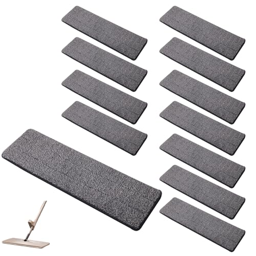 Wischmopp Bezug,12 Stück Mop Microfaser Reinigung Pads Waschbarer Saugfähiges Mop Pads Ersatz Wischmopp Bezug Mikrofaserpad Geeignet für Die Meisten Bodentypen und Maschinenwaschbar von Ginddy