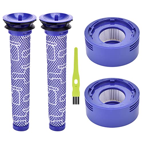 V8 Filter für Dyson 2 Stück V7 V8 HEPA-Nachmotorfilter Kit & 2 Vorfilter Ersatzfilter für Dyson V7 V8 Animal und Absolute Cordless Staubsauger # DY-96566101, DY-96747801 von Ginesker