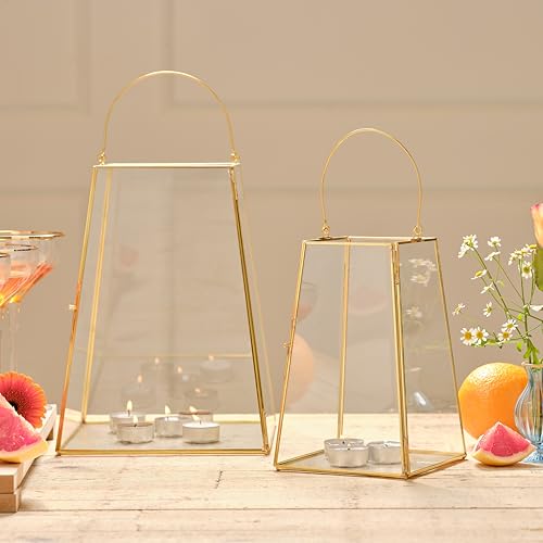 2er Set Kerzenhalter aus Glas mit Goldrand - Elegantes großes und kleines Set für Hochzeit oder Zuhause 2er Set Kerzenhalter aus Glas mit Goldrand - Elegantes großes und kleines Set für Hochzeit oder Zuhause von Ginger Ray