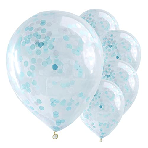 Ginger Ray Blaue Papier-Konfetti-Luftballons für Geburtstagsparty, Dekoration, 5 Stück von Ginger Ray