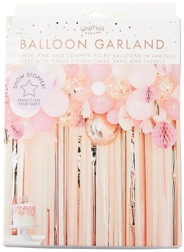 Ginger Ray Partyhintergrund mit Blush und Pfirsich-Ballon und Fächergirlande von Ginger Ray
