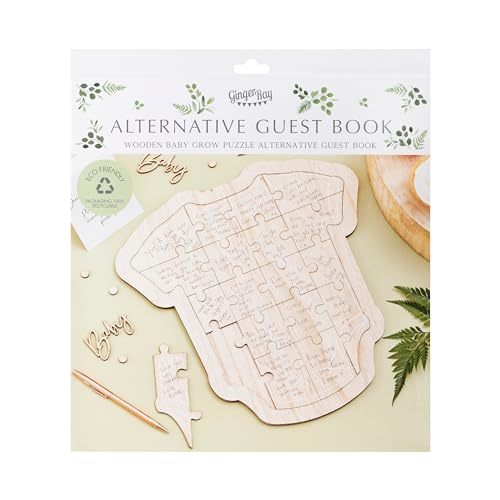 Ginger Ray Botanical Shower Alternative Gästebuch Baby Body, Holz von Ginger Ray