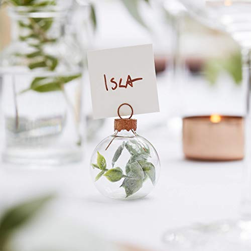 Ginger Ray Botanical Wedding Euclyptus Kugelhalter mit Tischkarten 6 Pack, Glas, Metall, Kunststoff, Hochzeit von Ginger Ray