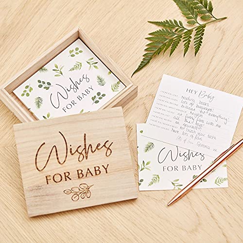 Ginger Ray BAB-117 Botanische Babyparty-Ratschläge Karten- und Andenken-Box, Papier, Holz von Ginger Ray