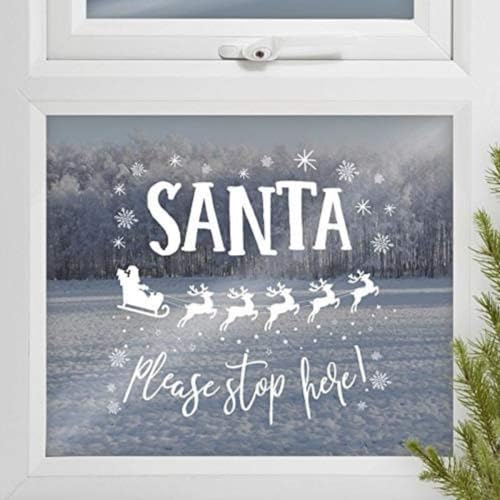 Ginger Ray Fenster-Aufkleber, Motiv: Santa Stop Here, entfernbar, für Weihnachten von Ginger Ray