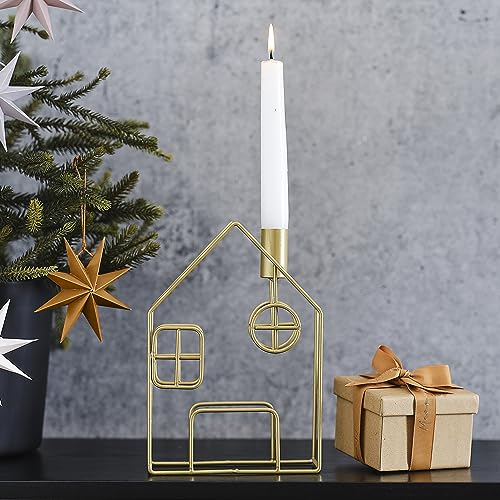 Ginger Ray Gold Metall Haus Weihnachten Kerzenhalter Tischplatte Kamin Dekoration von Ginger Ray