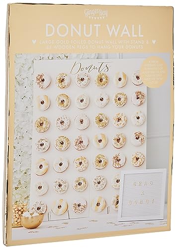 Ginger Ray Gold Script Große Wand-Donut-Dekoration für Partys und Hochzeiten 84 x 64 cm von Ginger Ray