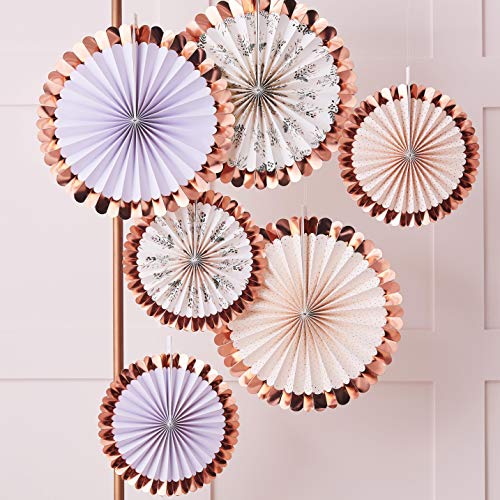 Ginger Ray Teeparty-Dekorationen, Rotgold, Pastell und Blumenmuster, 6 Stück von Ginger Ray