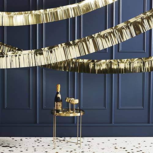Ginger Ray POP-406 Gold Foiled Fringe Garland Kranz, Kunststoff, Für Silvester von Ginger Ray