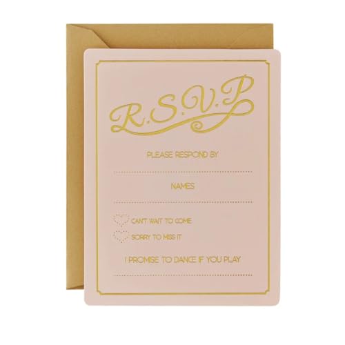 Ginger Ray PP-605 Einladungskarten für Hochzeitskarten 10 Stück, Papier, Rose von Ginger Ray