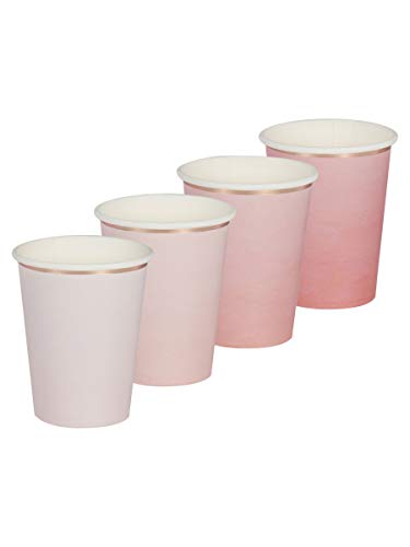 Ginger Ray Paper Party Tassen Ombre Pink Pappbecher 8 Pack Mix It Up, Papier, Beige/Rosa/Roségold von Ginger Ray