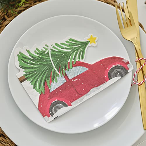 Ginger Ray Papierservietten, Auto- und Weihnachtsbaum, Rot, 16 Stück von Ginger Ray