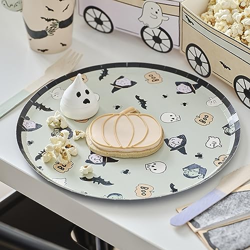 Ginger Ray Pappteller mit Halloween-Motiv Vampir, Hexe, Fledermaus und Totenkopf, 8 Stück von Ginger Ray