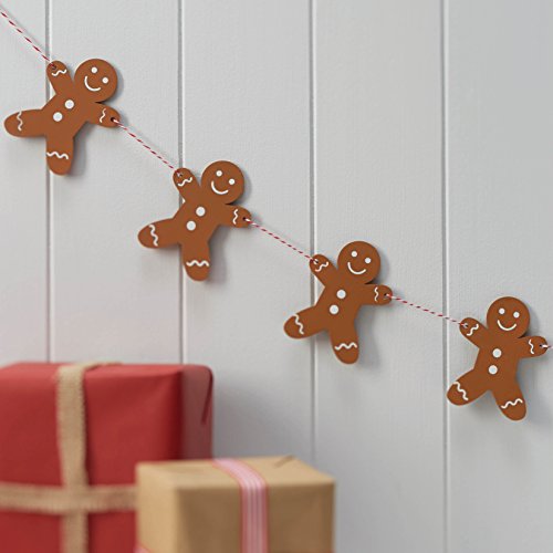 Ginger Ray Perfect for Christmas Wimpel-Girlande, Braun/Rot/Weiß, ONE SIZE von Ginger Ray