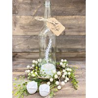 Flaschenwindlicht I Windlicht Flasche Beton Teelichthalter Weinflasche von GingerDecoAndMore
