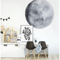 Blauer Mond Aquarell Aufkleber von GingerMonkeyPL