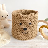 Baby Korb, Bär Spielzeug Lagerung, Kinderzimmer Spielzimmer Dekoration, Neutral Dekor, Handgemachter Korb von Gingerandmustard