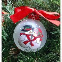 Personalisierte Schneemann Paar Weihnachtsverzierung Personalisierte Schneemann Paar Weihnachtsverzierung von GingerspiceStudio