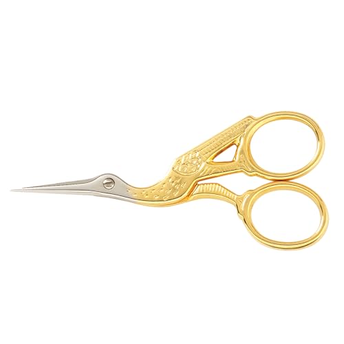 Gingher 01-005280 Storch-Stickschere, 8,9 cm, Gold von Fiskars