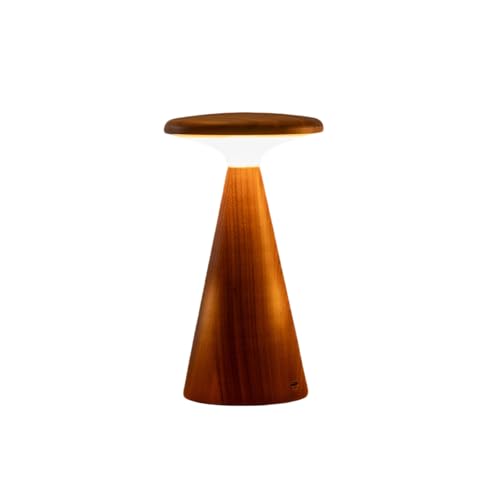 Gingko Design Tischlampe Sylva - Groß, Walnuss | Skulpturale Holzlampe mit warmer Ambientebeleuchtung | Moderne Dekoleuchte für Wohnzimmer oder Schlafzimmer von Gingko