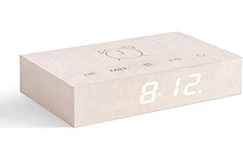 Gingko Flip Click Clock LED Alarm Clock Sound Activated with New Flip Technology, Rechargeable with Laser Engraved Touch Controls, White Maple Gingko Flip Click Clock LED Alarm Clock Sound Activated with New Flip Technology, Rechargeable with Laser Engraved Touch Controls, White Maple von Gingko