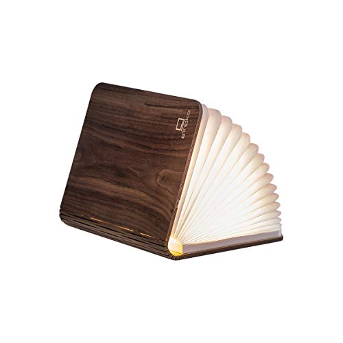 Gingko LED Mini Smart Book Schreibtischleuchte mit Oberfläche in natürlicher Holzoptik, wiederaufladbar mit Micro-USB Ladegerät, verschiedene Farben von Gingko