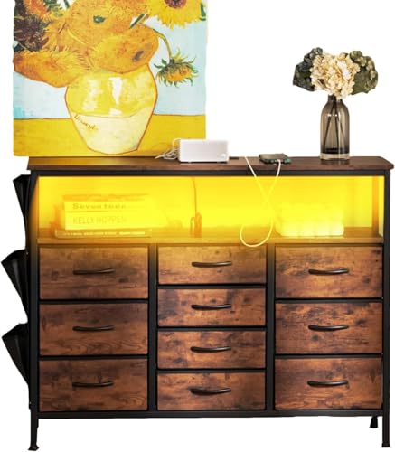 Kommode mit 10 Schubladen, USB/Steckdosen & LED-Beleuchtung - Inkl. Seitentaschen und RGB-LED-Bausatz Kommode mit 10 Schubladen, USB/Steckdosen & LED-Beleuchtung - Inkl. Seitentaschen und RGB-LED-Bausatz von Ginhow