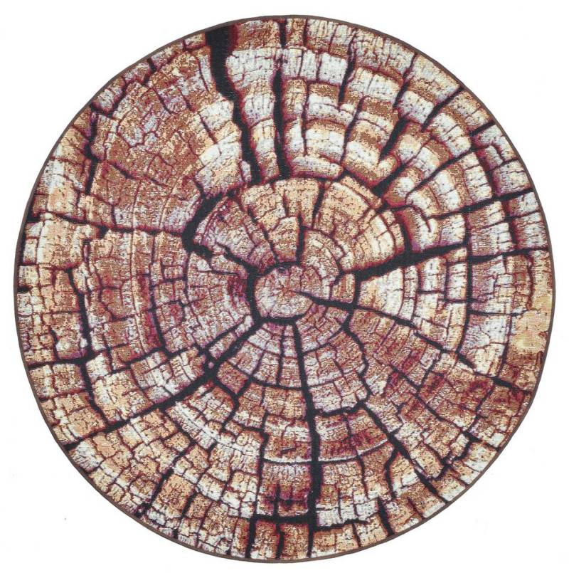 Gino Falcone Teppich Aurora GF-095, rund, Höhe: 5 mm, Holz Optik, ideal im Wohnzimmer & Schlafzimmer von Gino Falcone