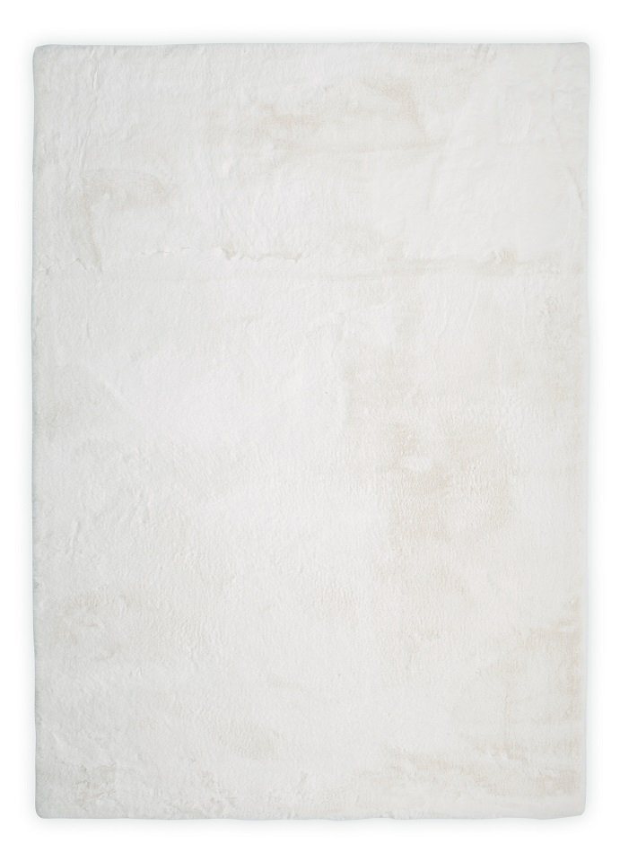 Gino Falcone Teppich Teppich modern Design, uni weiss, Rechteckig, Höhe: 30 mm, Shaggy, Hochflor, Langflor von Gino Falcone