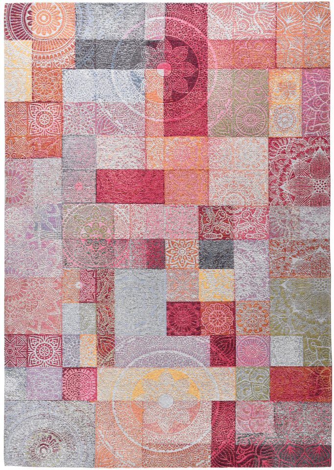 Gino Falcone Teppich Cosima-112, rechteckig, Höhe: 3 mm, Flachgewebe, mit Chenillegarn, modernes Patchwork-Design, Ornamente von Gino Falcone