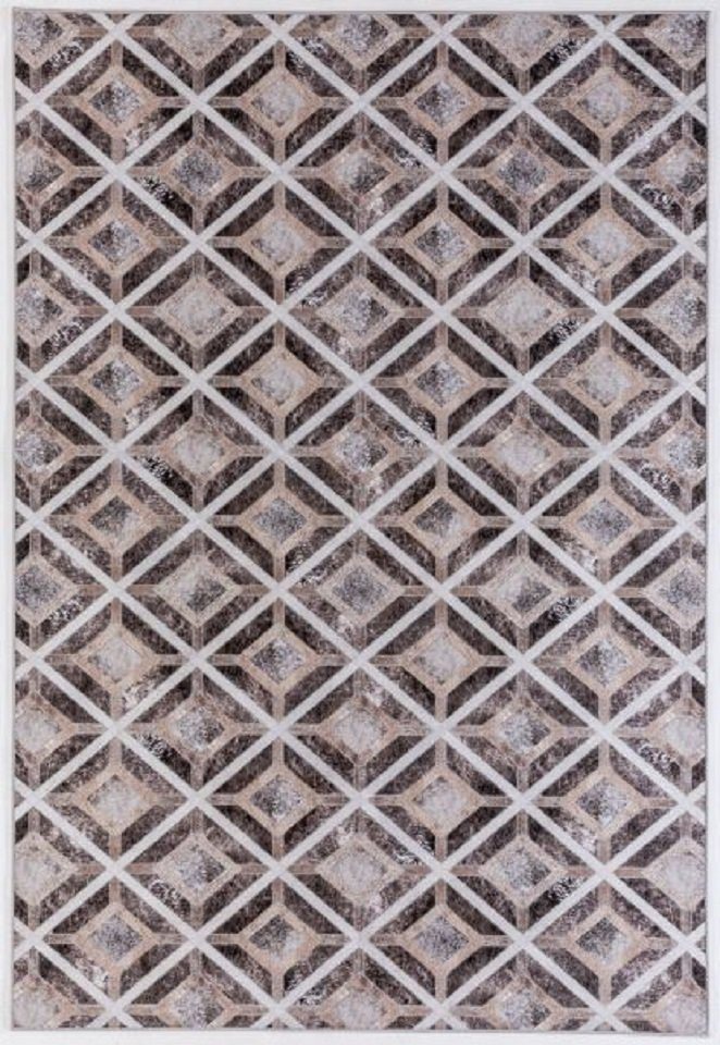 Teppich Teppich modern Design, braun gemustert, Rechteckig, Höhe: 3 mm, maschinell bedruckt Teppich Teppich modern Design, braun gemustert, Rechteckig, Höhe: 3 mm, maschinell bedruckt von Gino Falcone