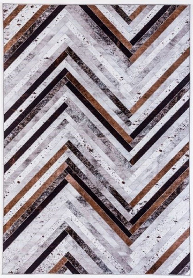 Teppich Teppich modern Design, grau gemustert, Rechteckig, Höhe: 3 mm, maschinell bedruckt von Gino Falcone