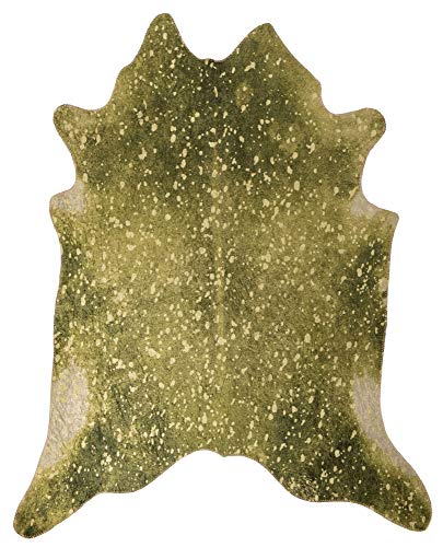 Veganes Rinderfell | Fellform | Bunt | Größe: 100 x 130 cm; Farbe: Grün | Gino Falcone - Bionda von Gino Falcone
