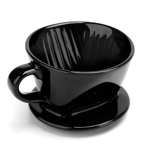 Ginobili Kaffeefilterbecher, Einzelbecher-Kaffeetropfer Aus Schwarzer Keramik, Wiederverwendbarer Filtertropfhalter, Langlebig, Einfach zu Verwenden. von Ginobili