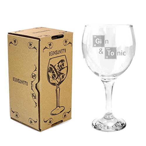 Ginsanity [645 ml Copa Glas Gin und Tonic [G&T] Balloon Gläser Für Cocktails und Geschenkbox - Gin und Tonic Essential Elements von Ginsanity