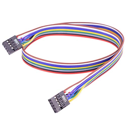 GinTai 9Pin USB 2.0 F/F-Verlängerungskabel PC 10P Buchse zu Buchse 50CM Motherboard von Gintai