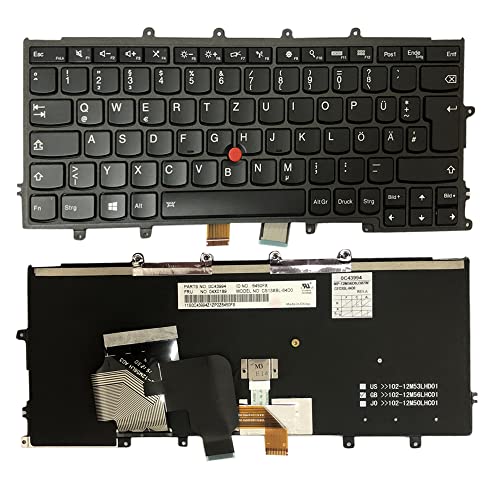 Gintai Ersatztaste Tastatur Deutsch Keyboard QWERTZ Backlit für Lenovo ThinkPad X230S, X240, X240S, X250, X260, X270, A275 04X0189 04X0227 0C43994 0C44032 CS13XBL-84D0 Backlit Hintergrundbeleuchtung von Gintai