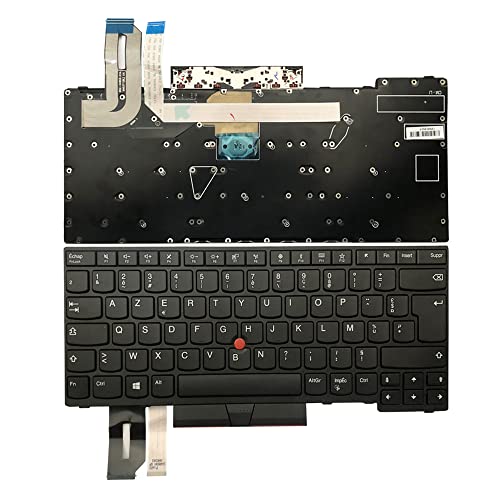 Gintai Azerty Teclado francés für Lenovo Thinkpad L380, L380 Yoga, L390, L390 Yoga, E480, L480, T480S, E485, E490, L490, T490, E495, T495 01YP491, 01YP251, 01YP331, 01YP411 Keyboard NoBacklit Laptop von Gintai