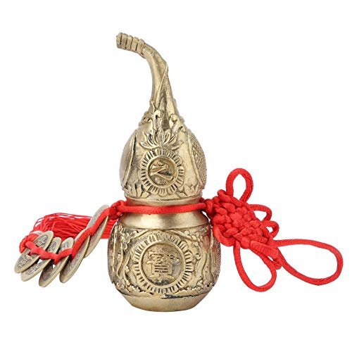 XGAGHB Messing Kürbis, Traditionelle Chinesische Natürliche Feng Shui Kürbis Figurine für Reichtum, Frieden, Glück, Dekoration in Gelb von XGAGHB