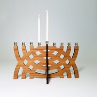 Sich Kreuzende Bögen Bambus Menorah, Reise Chanukka Geschenk, Jedaica Sich Kreuzende Bögen Bambus Menorah, Reise Chanukka Geschenk, Jedaica von GioGioDesign