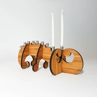 Moderne Bambus Swirl Menorah - Umweltfreundlicher Chanukka-Kerzenhalter von GioGioDesign