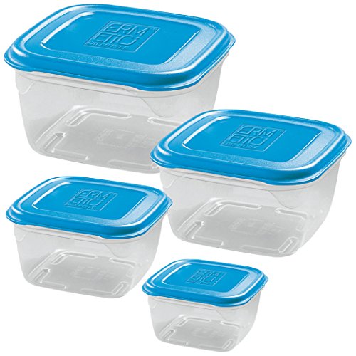 GioStyle Set of 4 Square Containers, Blue. von GIO'STYLE