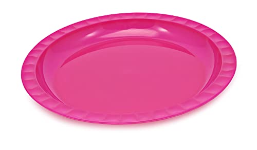 GIO'STYLE Speiseteller aus lebensmittelechtem Kunststoff | Ø 25,5 cm | Fuchsia | Made in Italy | Perfekt für Partys, Picknicks, Camping | Linie Trippy von GIO'STYLE