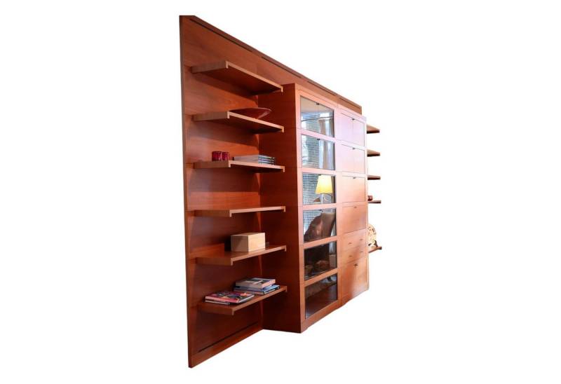Giorgetti Anbauschrank Wohnwand Oli Akrylbeizung Nussbaum von Giorgetti