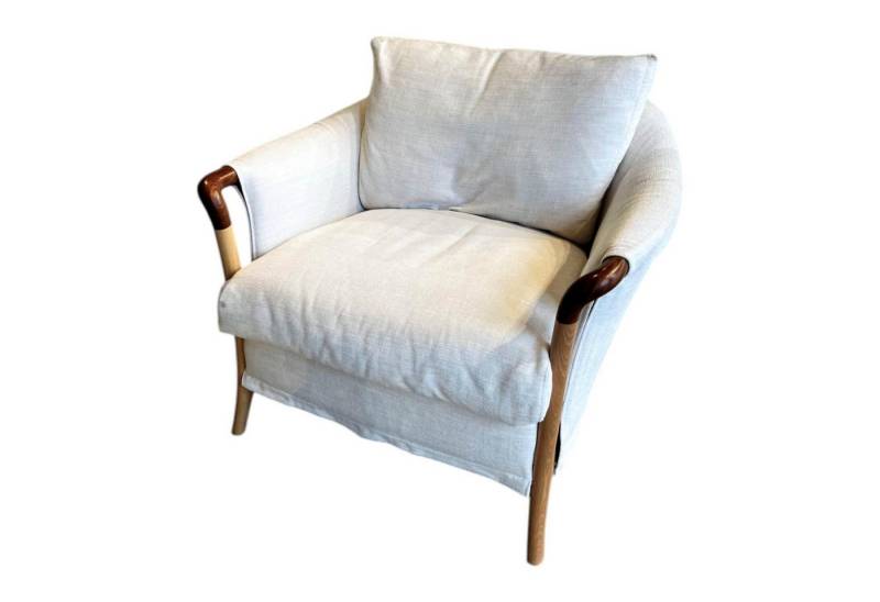 Giorgetti Cocktailsessel Armlehnsessel Peggy Stoff Artemis Weiß Gestell Buchenholz von Giorgetti
