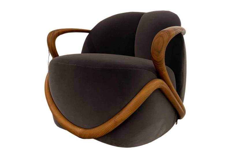 Giorgetti Cocktailsessel Sessel Hug Stoff Adamo&Eva 107 Antracite Gestell von Giorgetti