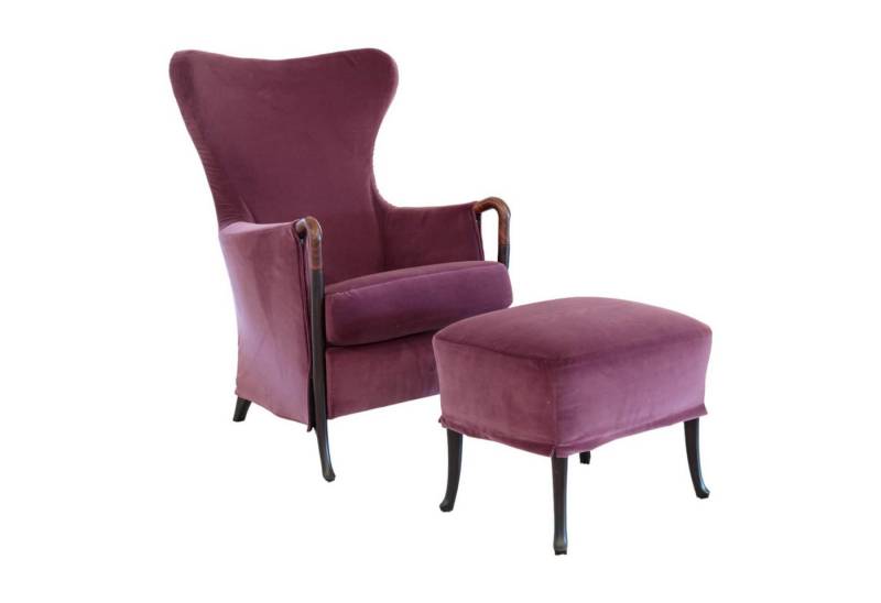 Giorgetti TV-Sessel Sessel Progetti 63340 Stoff Samt Adamo Und Eva 02 Aubergine von Giorgetti