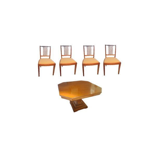 Quadratisches Tischset mit 4 Stühlen Imart (80er Jahre), Giorgetti von Giorgetti
