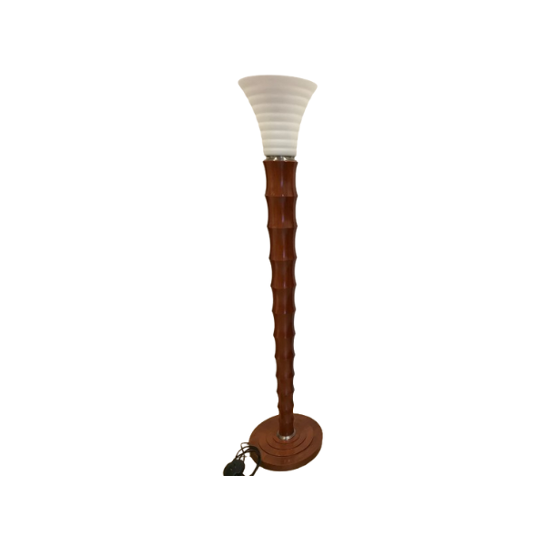 Stehlampe Palmus aus Massivholz und Murano-Glas von Leon Krier, Giorgetti von Giorgetti