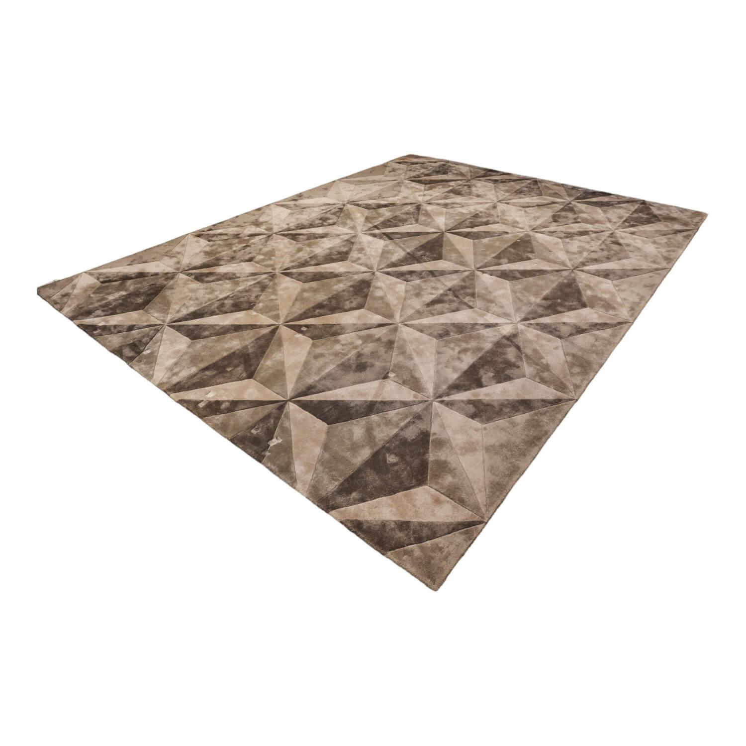 Teppich Geometric 100% Bambus Dreifarbig Grau Weiß Schwarz von Giorgetti